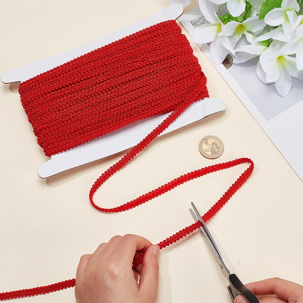 PH PandaHall 27 Iarde Nastro in Pizzo Verde Tessuto Gimp Fringe Trim, 8mm Nastro Poliestere Frangia di Base Trim per Tappezzeria Costume Fai da Te Artigianato Creazione di Gioielli Tenda Costume