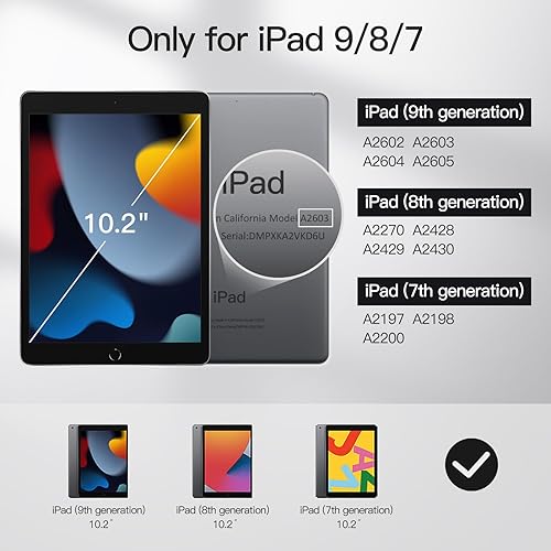 Miniatura 2 de JETech Funda para iPad de 10.2 pulgadas (modelo 202120202019, 987 generación), cubierta de encendido y apagado automático (gris espacial)