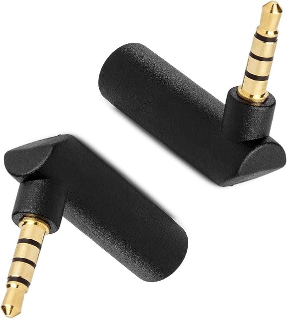 Headphone Adapter, VANDESAIL 90 Degree Headphone Jack Adaptor 3.5mm Male to Female 2 Pack