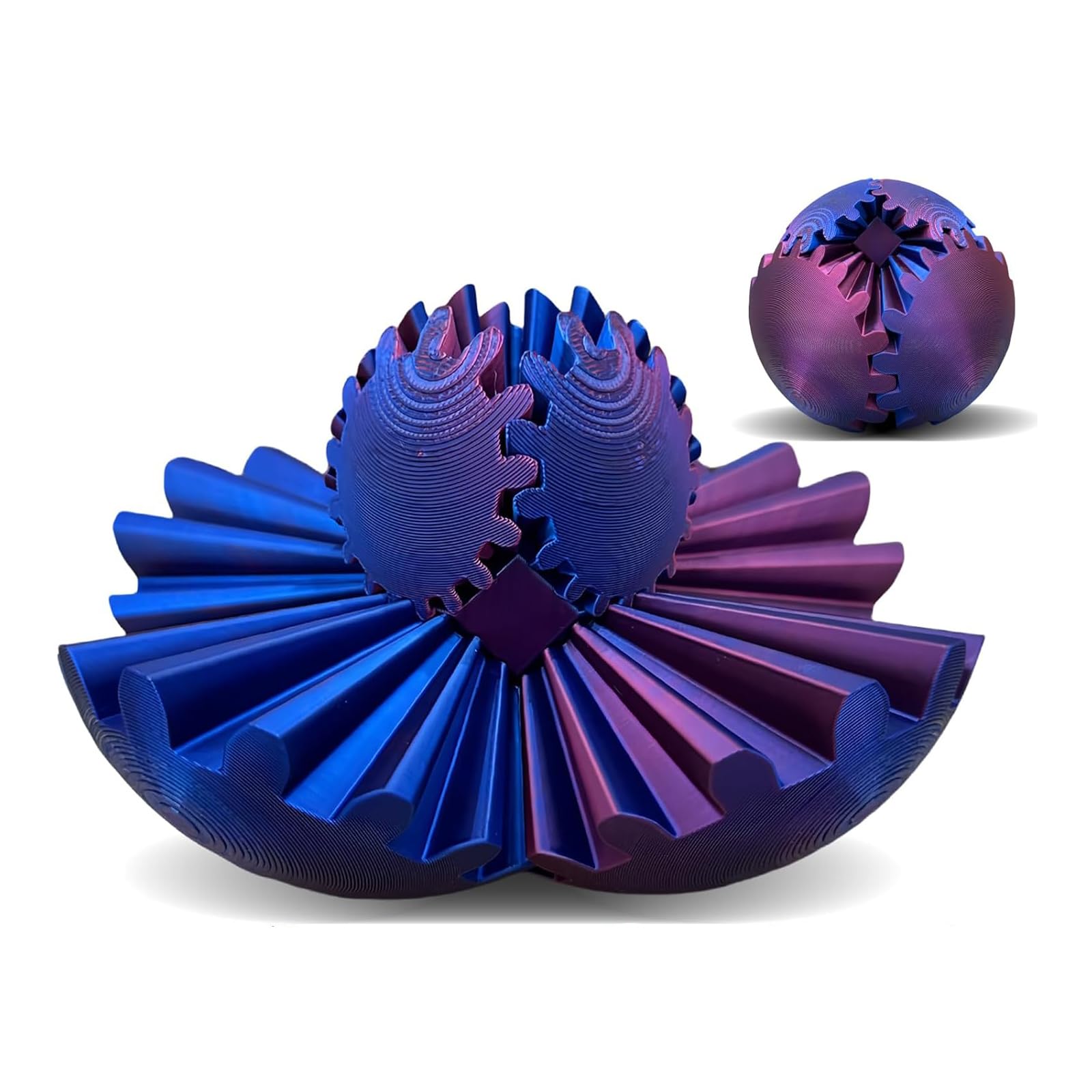 Gear Ball 3D Printed Gear Ball Fidget Toy Spin Ball, Gear Sphere, Gear Ball Fidget Toy, GearSphere Desk Toy, Fidget Gear Ball, Gear Toy for Stress and Anxiety Relaxing