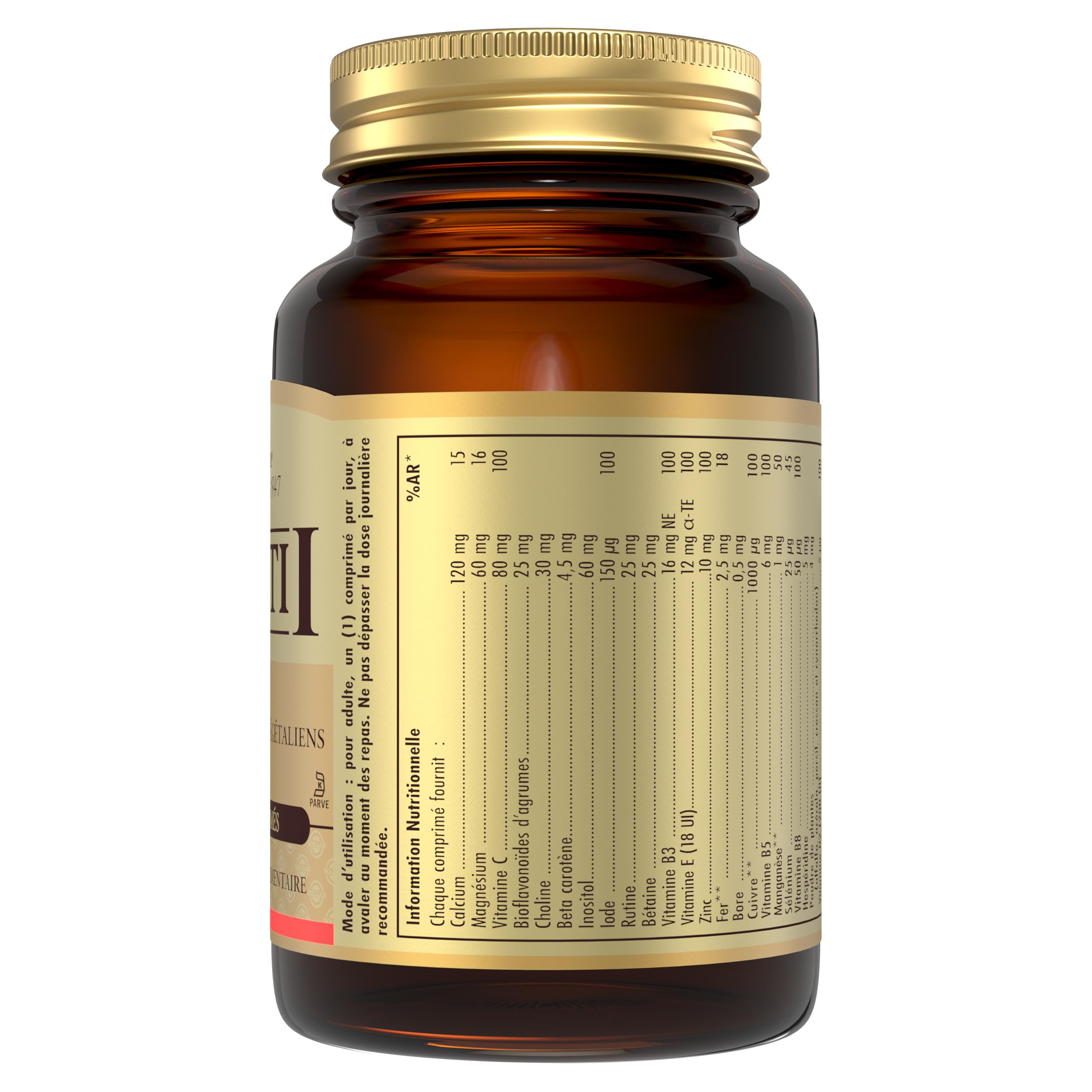 Solgar Multi I - Multivitamine Complète - Réduction de la Fatigue - Fer, Magnésium, Vitamines, Zinc, Minéraux - Vitalité et Energie - Complément Alimentaire - Flacon de 30 comprimés