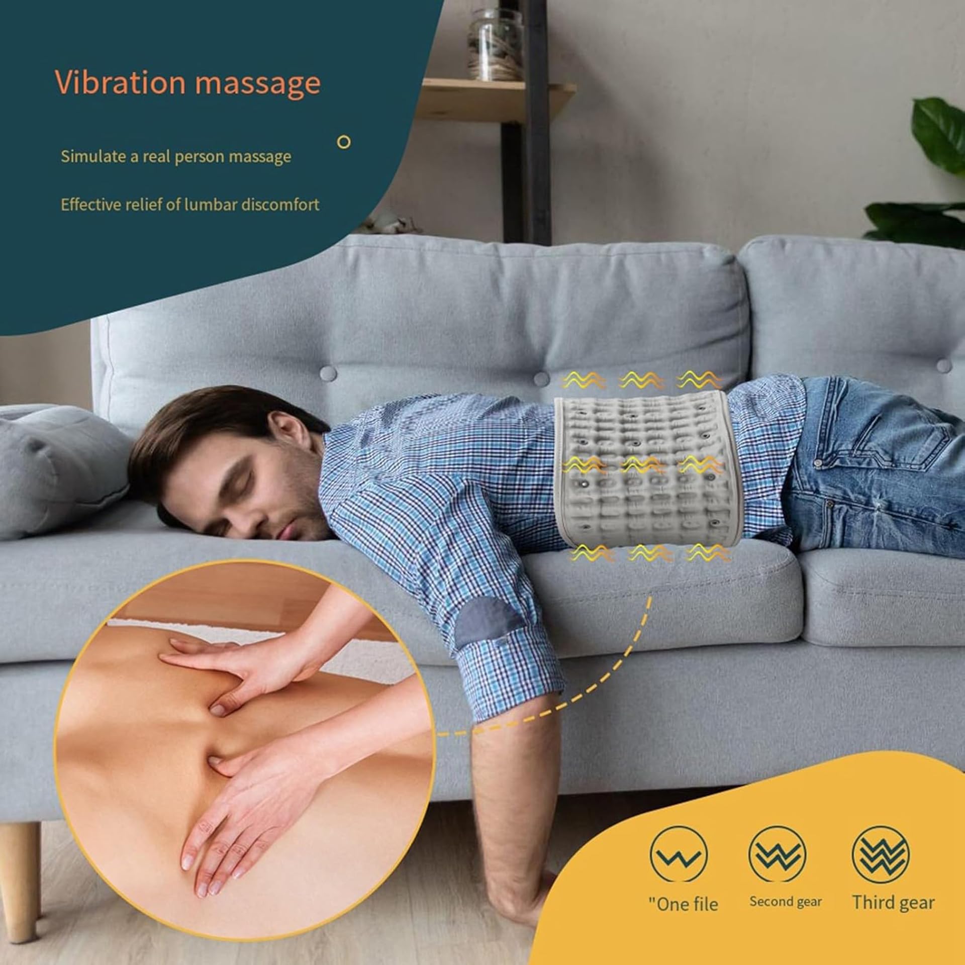 YIHANGG Descompresión Faja Lumbar con Luz Roja Calefacción y Masaje, Aliviador de Espalda, Inflable Faja Lumbar para Columna Vertebral Almohadilla Térmica para Mujer y Hombre