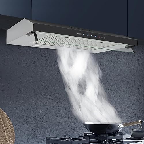 Miniatura 2 de Campana extractora, campana extractora debajo del gabinete de 30 pulgadas con 900 CFM, detección de gestos de 3 velocidades y panel de control