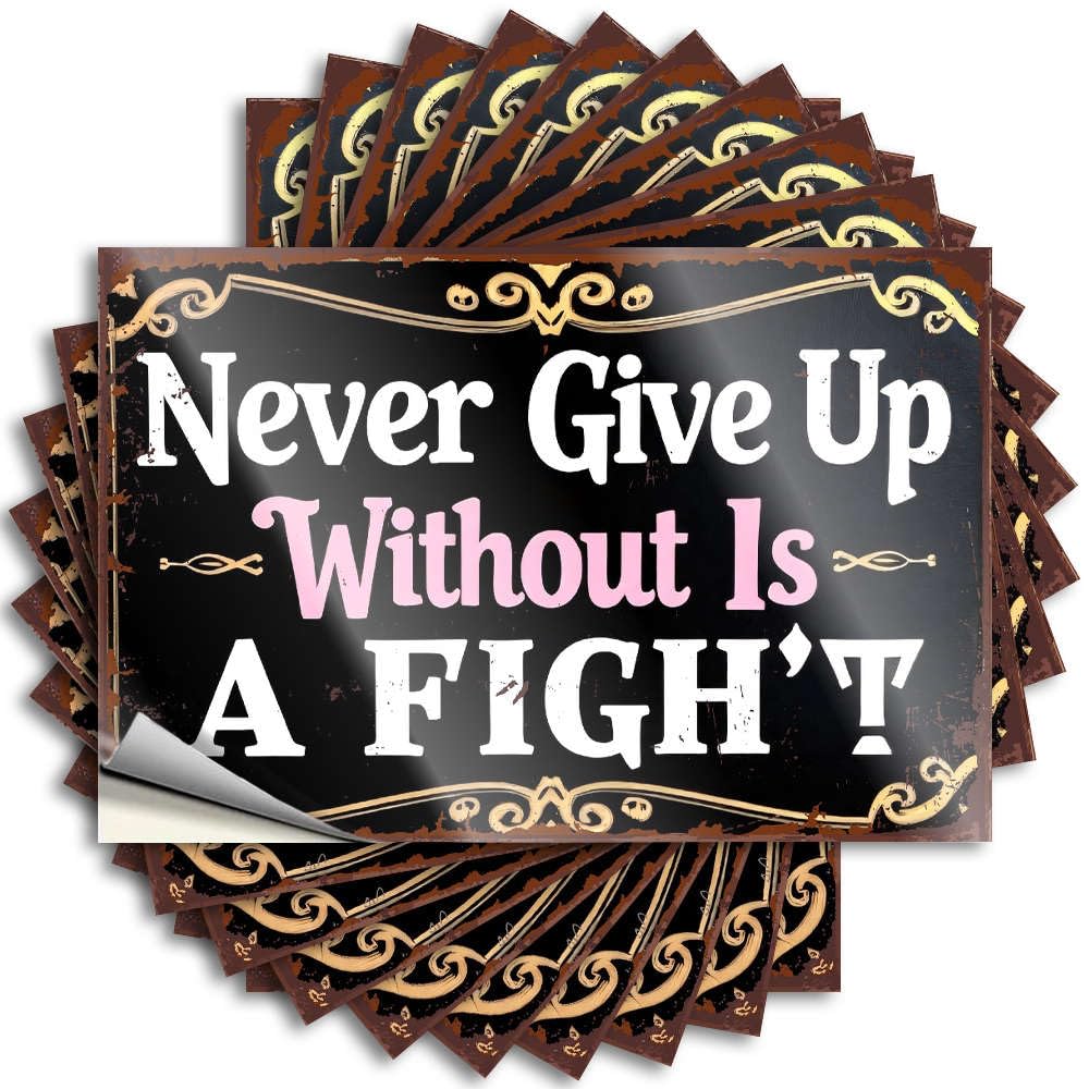 Front Door Decorations Stickers - Lover Hunting Bumper Never Give Up Without A Fight(6X9CM)