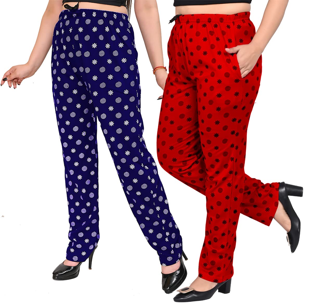 SK Hosiery : Women's & Girls Cotton Printed Pyjama/Track Pant/Lower / 100% Export Quality Soft Cotton (Pack of 2)-image-49