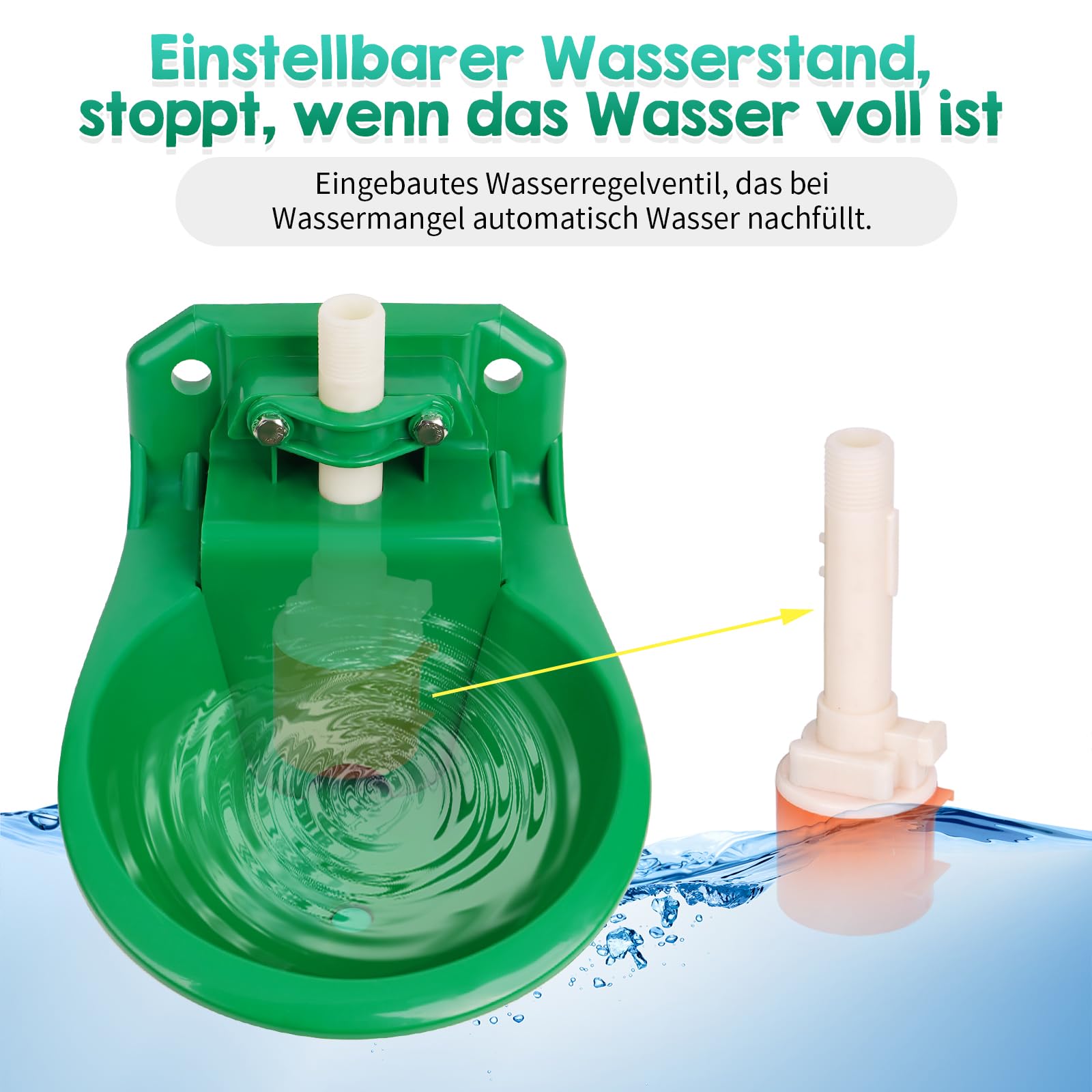 Automatische Tränkeschale für Schafe, Viehtränke mit Ablaufloch, 2 Stück