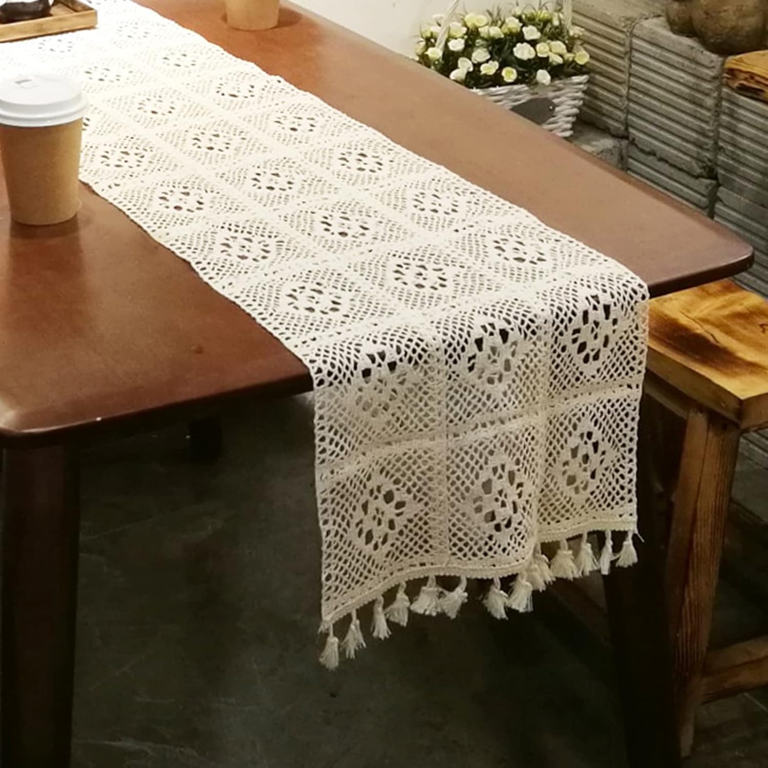 Hsvanyr Rectangle Table Runners for Weddings Top Cloths Decoration Bedroom Scarfs Cover 12x110inch Nightstand Cover Cloth