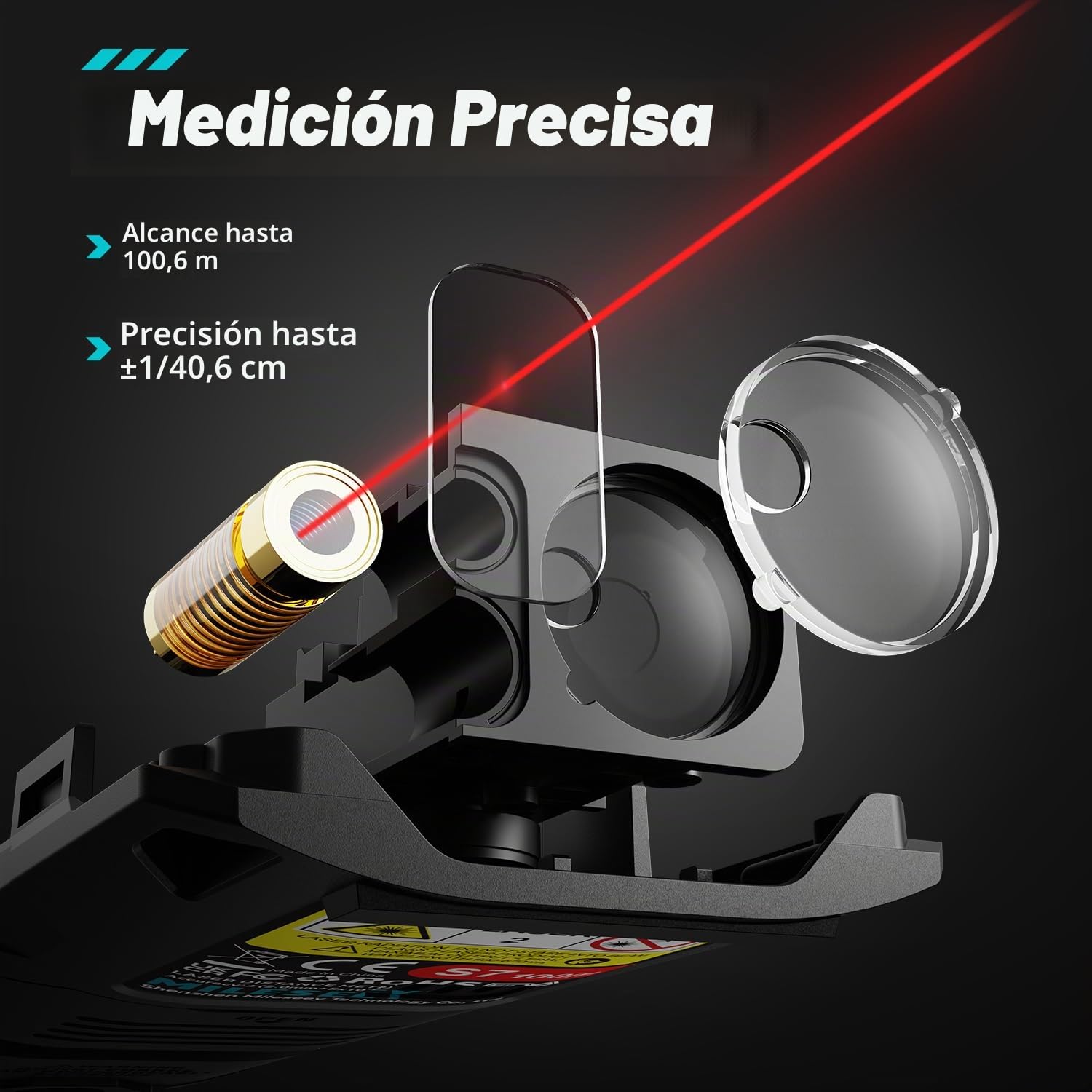 MiLESEEY Medidor Láser 100M, Telémetro Láser Recargable con App | Sensor de inclinación digital, Precisión ±2mm, Conectividad con App, Pantalla IPS de 2,4", Batería incluida, m/cm/mm/in/in+f