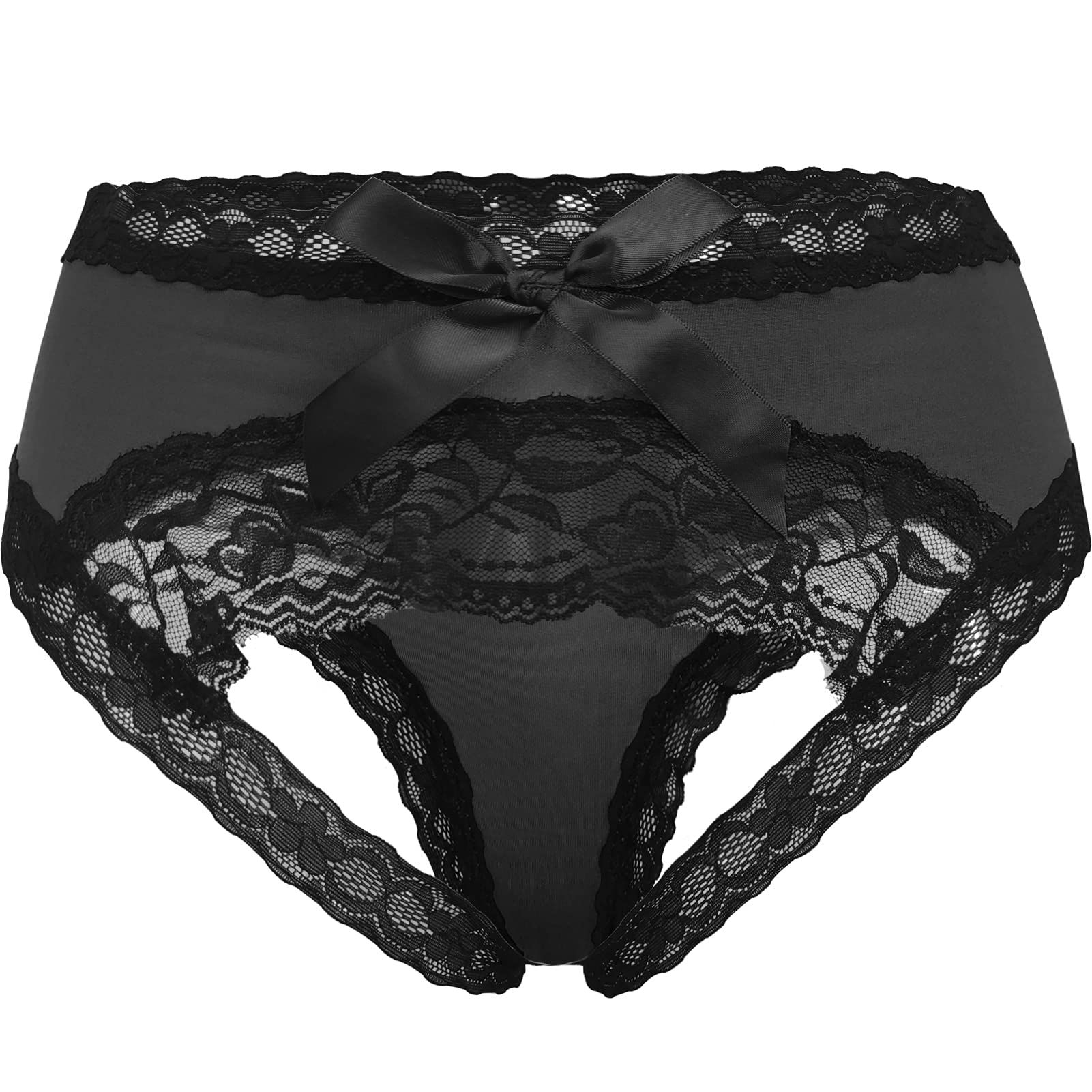 AdoveWomen Sexy Lace Panties Bowknot Briefs Midnight Lingerie Hipster Underwear
