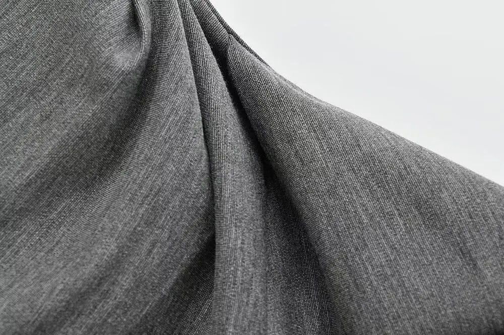 SWEPER Jupe Courte Femme - Rue Gris Femmes Mini Jupe Printemps Asymétrique Portefeuille Froncé Fermeture Éclair Taille Haute Femme Paquet Hanche Jupe