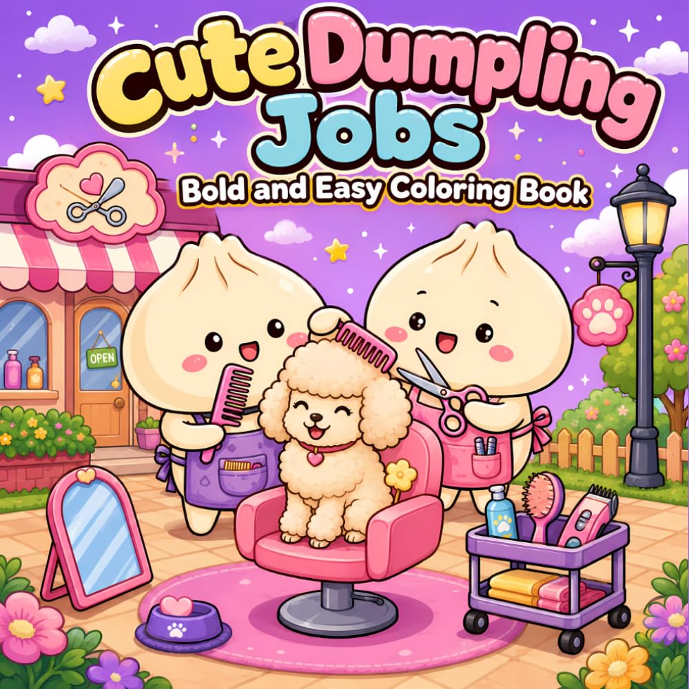 Cute Dumpling: Coloring Coloring Book for Kawaii Dumplings Lovers | Food Characters | Squishy Dumplings, Coloring Pages for Kids | 8.5x8.5 inches, 104 Pages | Jobs
