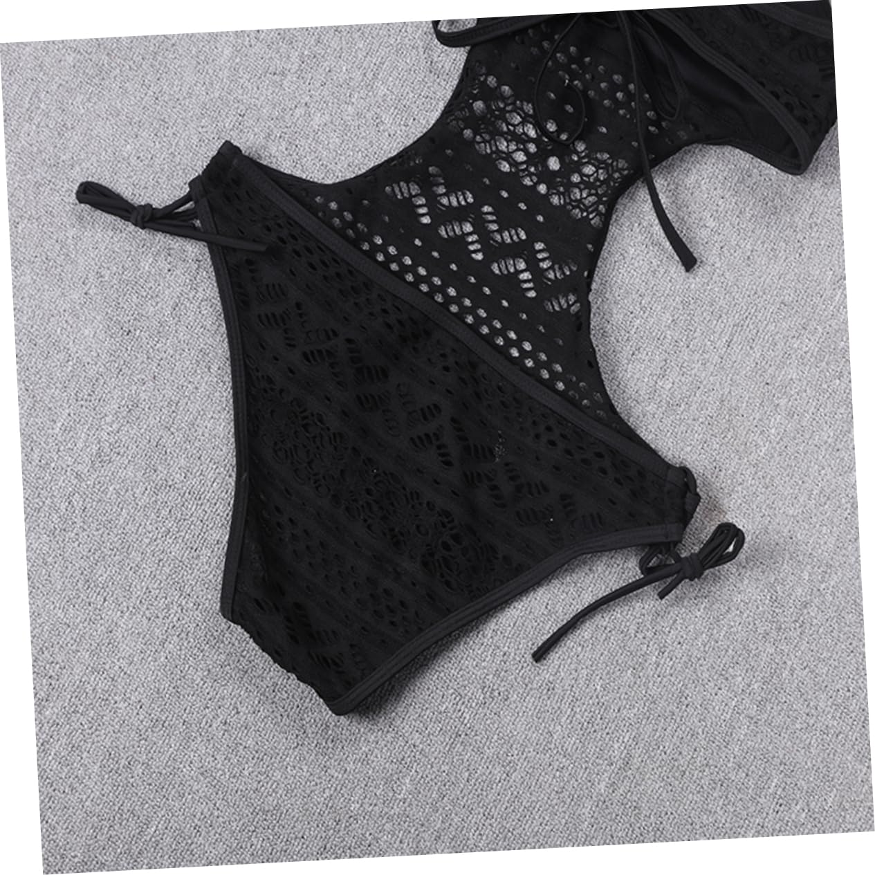 SOIMISS 3 Piezas Pieza Body Hueco De Encaje Empujar hacia Arriba El Traje De Baño Trajes De Baño Traje De Baño De Mujer Traje De Baño Biquini Traje De Baño De Las Mujeres Bikini Black