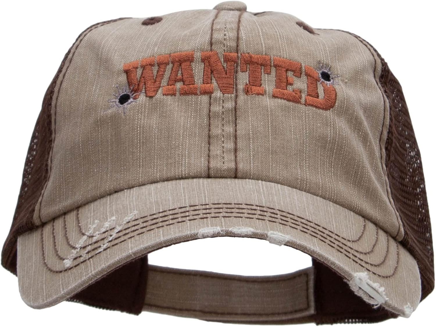 Wanted Embroidered Low Profile Special Cotton Mesh Cap
