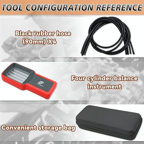 Miniatura 3 de CHGJ Sincronizador universal de carburador de 4 cilindros para motocicleta, calibre de sincronización equilibrador de carbohidratos