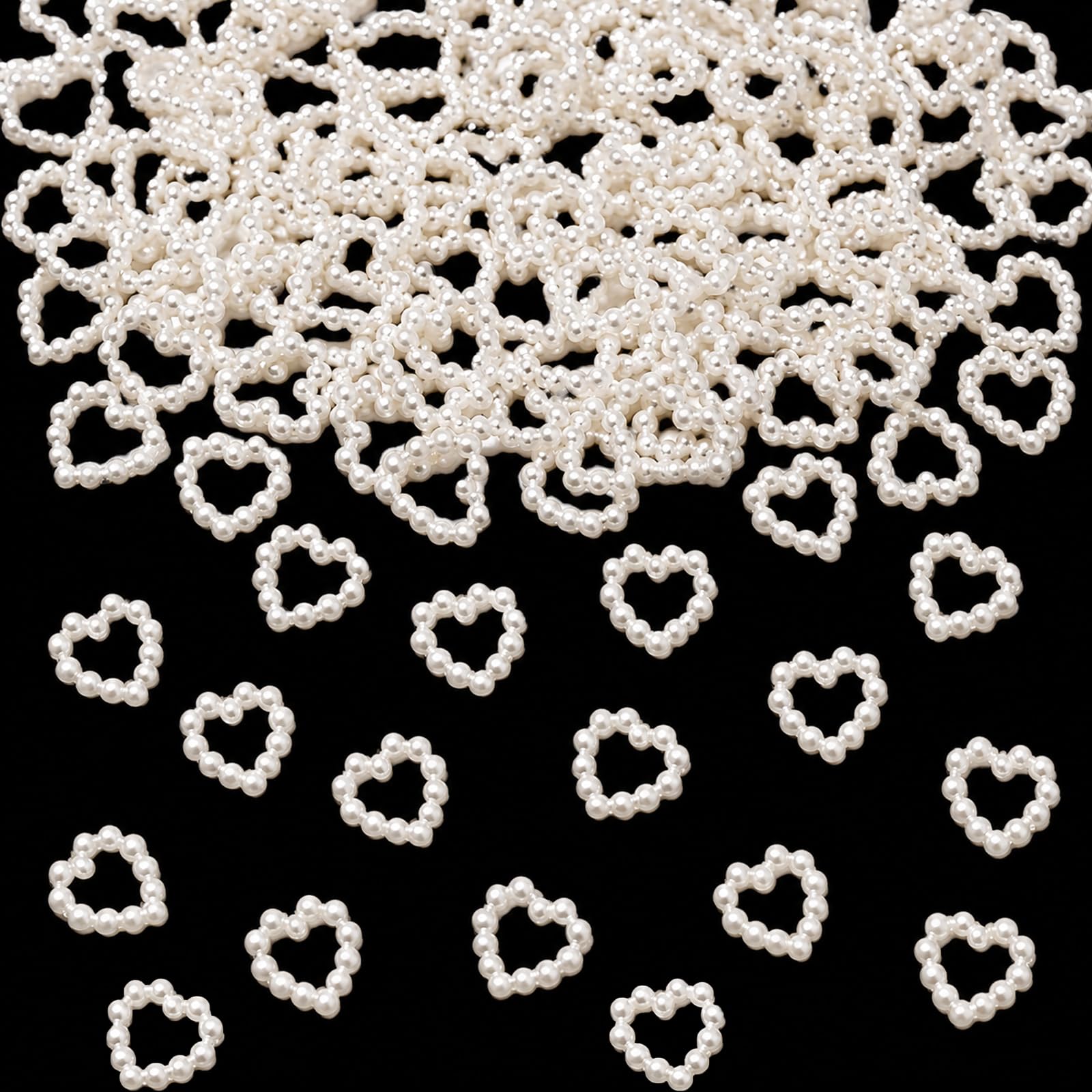 Bolosa 200 Pcs Pearl Heart Confetti, 1.1 cm Wedding Table Scatter