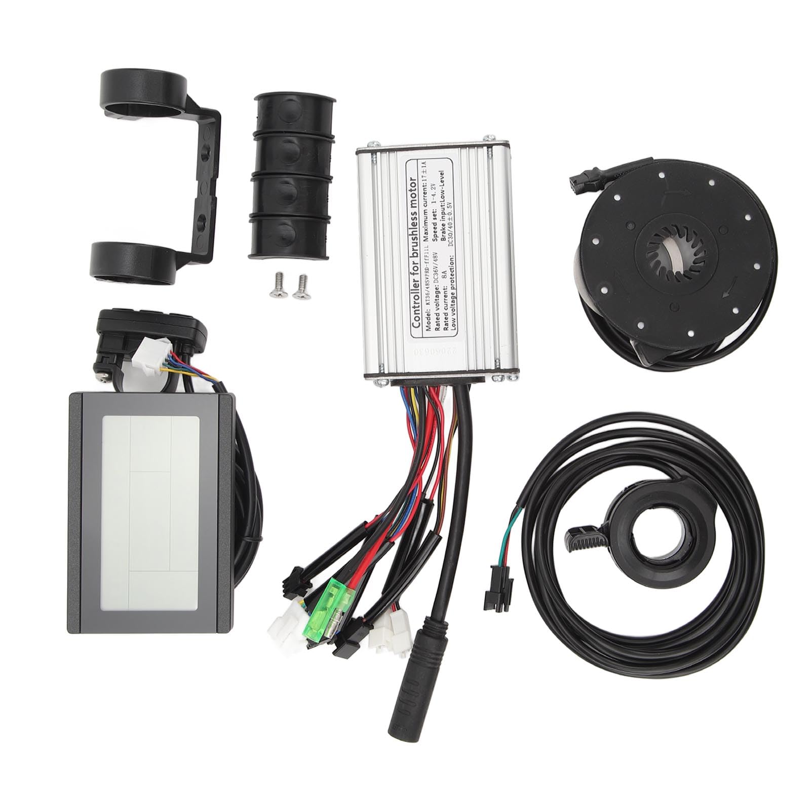UMDHAYI do zestawu do konwersji roweru na elektryczny, kontroler sinusoidalny 17A, wyświetlacz LCD3U, przepustnica kciukowa, czujnik wspomagania mocy