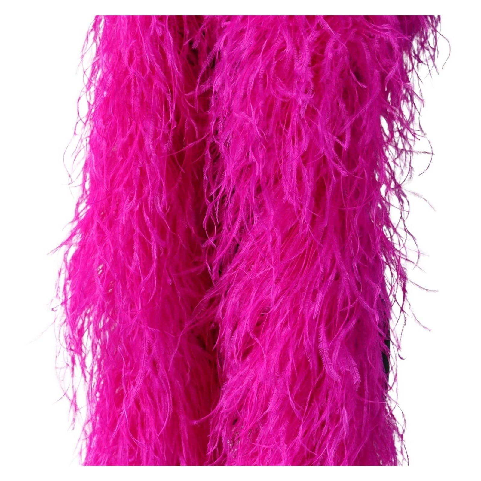 Bunte Federboas Weiße Schwarze Straußenfedern-Boa, Flauschige Federn for Hochzeit, Kleidung, Schal, Tasche, Dekoration, Nähen, Basteln(Rose Red)