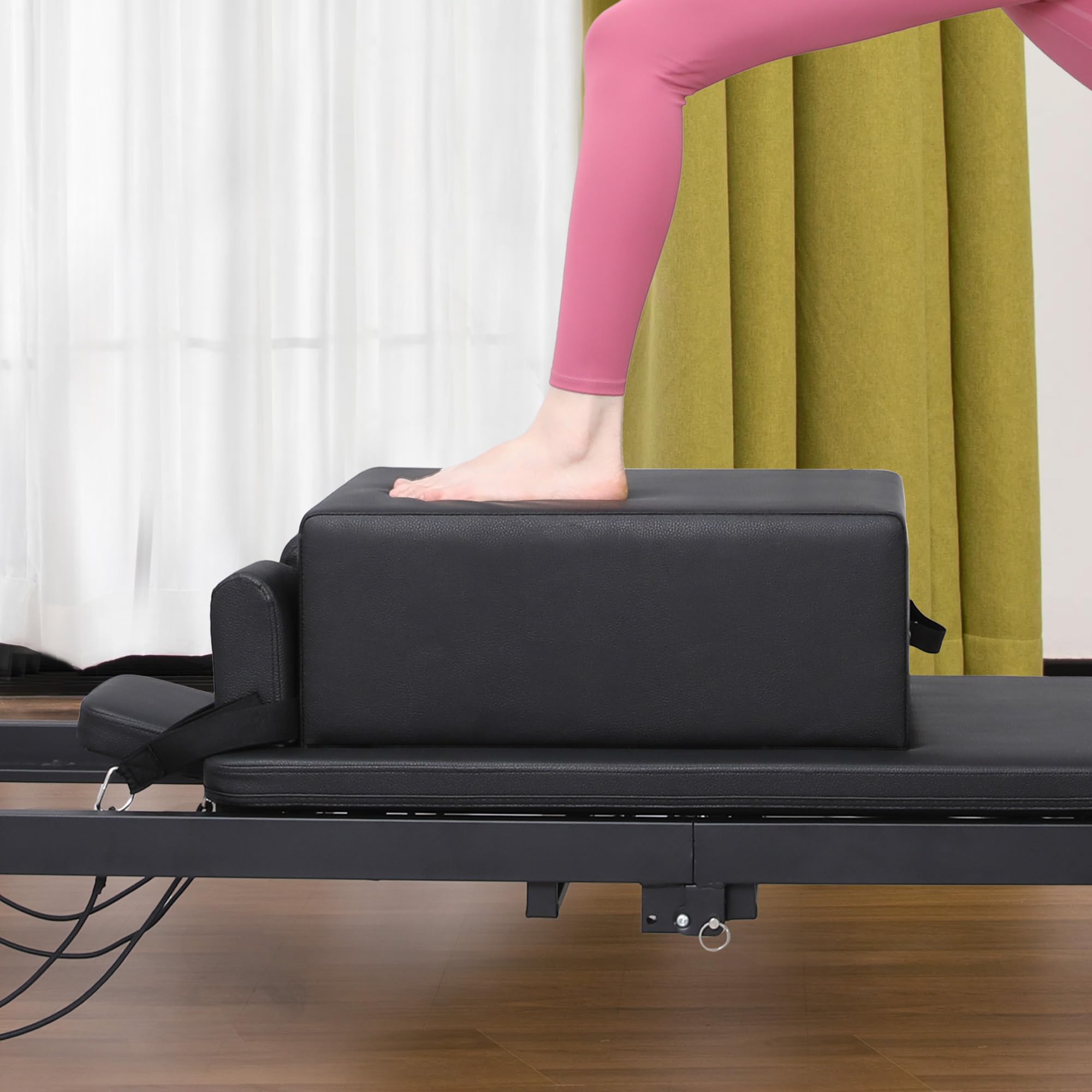Pilates-Reformer-Sitzbox, Pilates Sitting Box Aus PU Und Wood, Mit Griff, Für Posture Corrector PilatesStuhl Kombistuhl