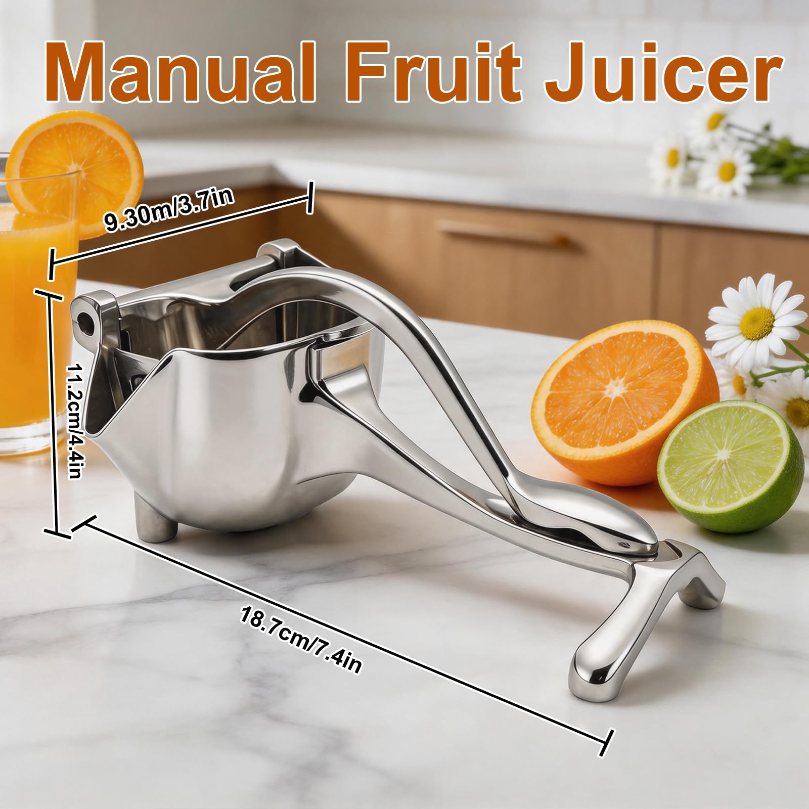 Exprimidor de Naranjas Manual de Acero Inoxidable Prensa Cítricos Extractor de Jugo