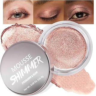 Rose Gold Mousse Single Eyeshadow Palette –Neutral Matte & Shimmer Eyesh...