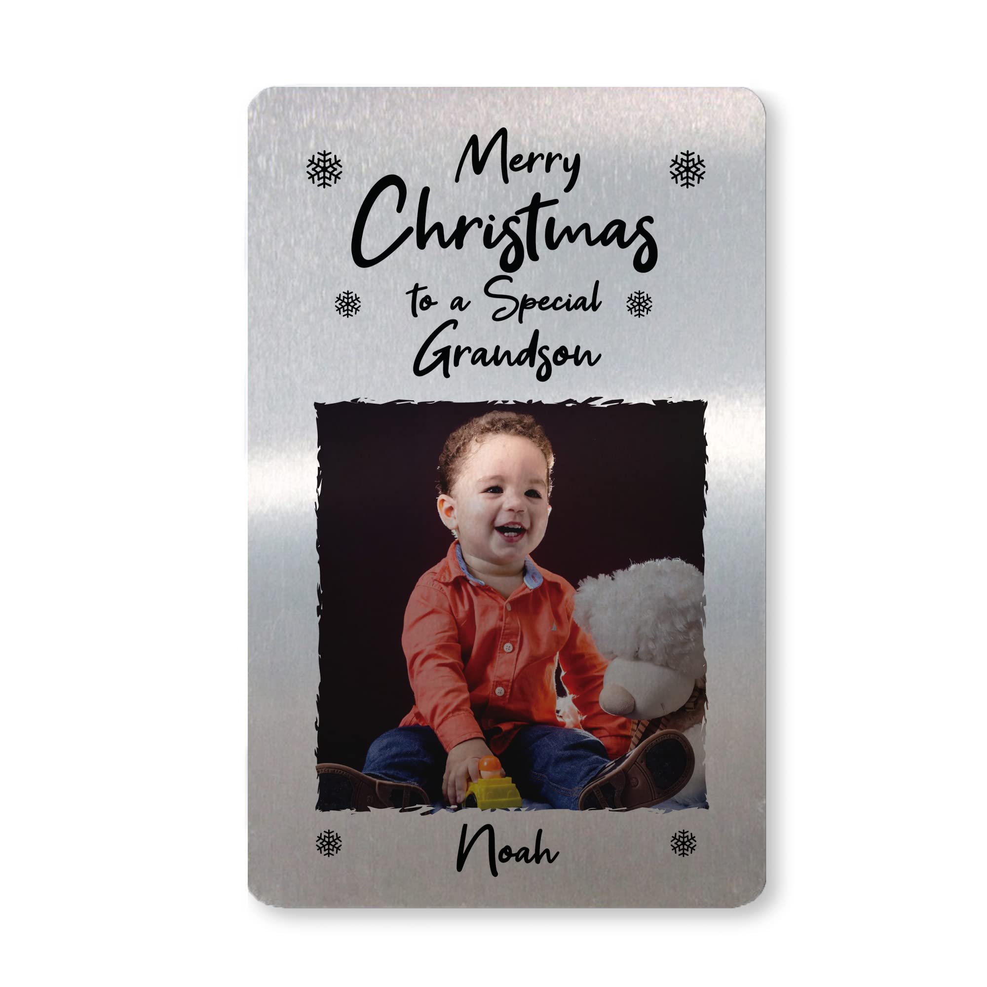 Merry Christmas To A Special Grandson Personalised Photo Card Gift For Him Keepsake