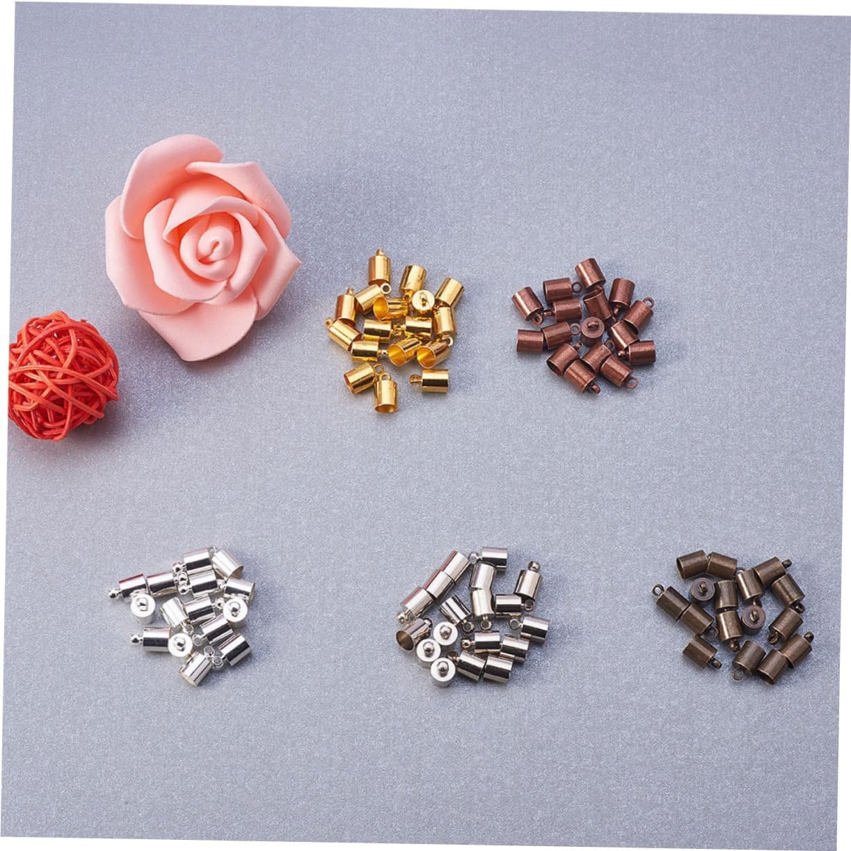 OSALADI 300Pcs Brass Cord End Caps for Jewelry Making DIY Pendant Accessories Compatible with Leather for Necklaces and Tassels