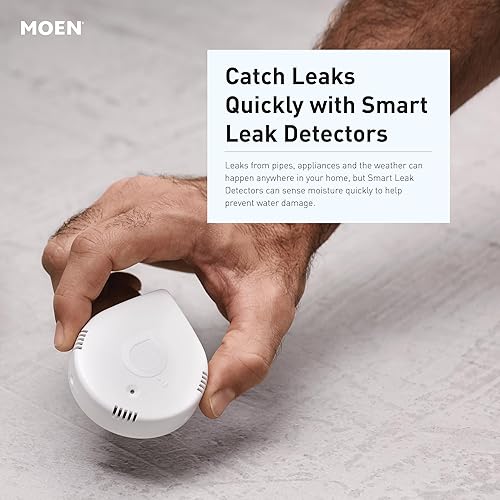 Miniatura 16 de Moen Flo Monitor de agua inteligente y sensor de apagado automático, detector de fugas de agua Wi-Fi para tubería de 3/4 pulgadas de diámetro,