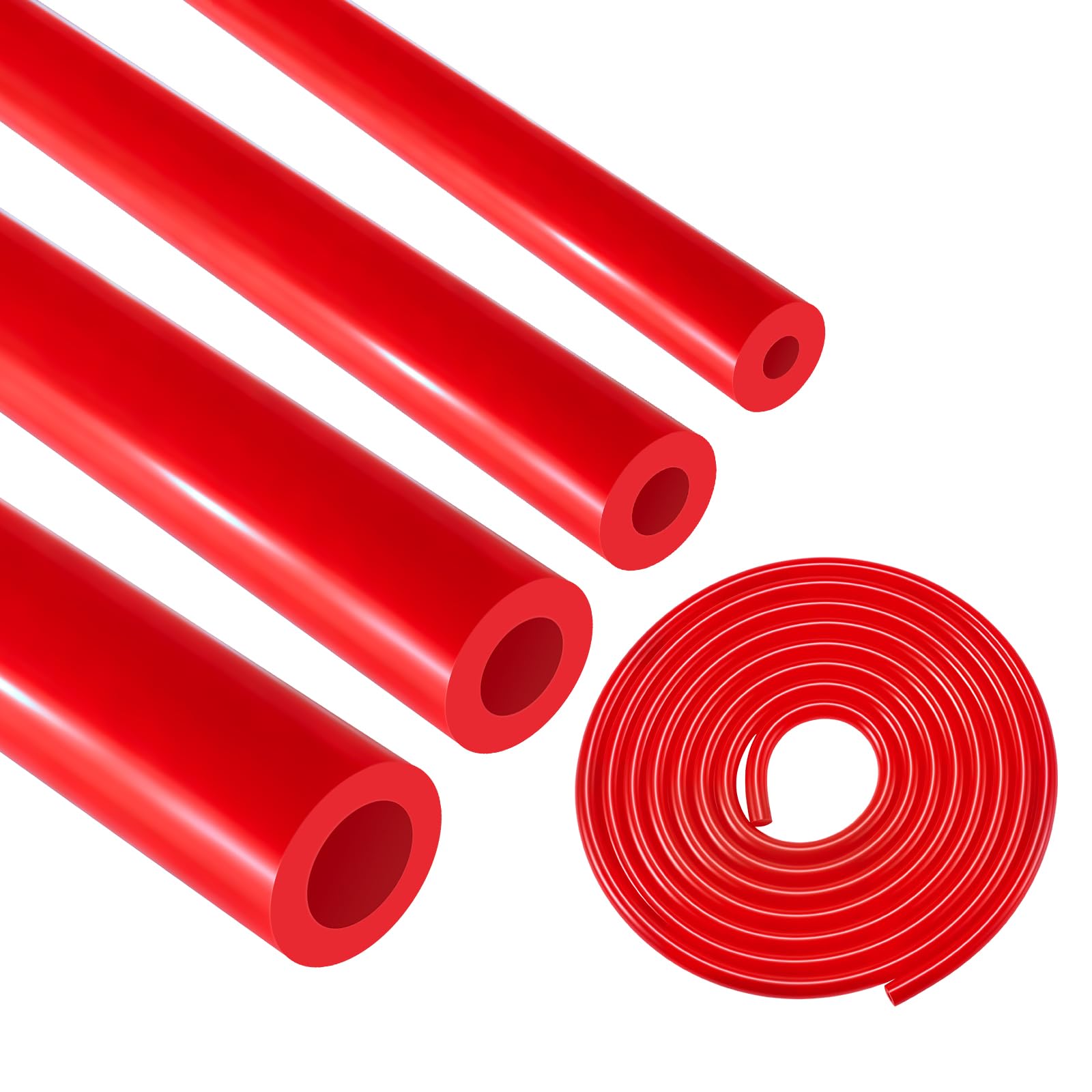 EVIL ENERGY 5/32 1/4 5/16 3/8 Silicone Vacuum Tubing Hose Line Kit 10FT 4PCS 130PSI Max Pressure Red (4mm 6mm 8mm 10mm)
