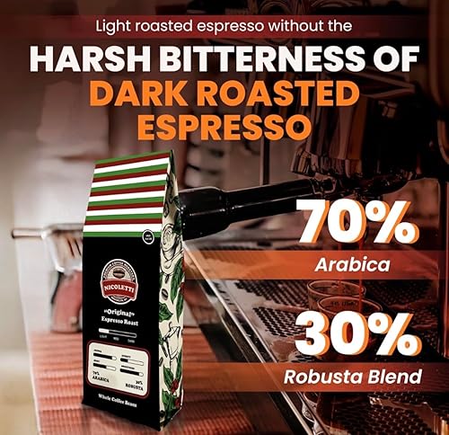 Miniatura 4 de Café Nicoletti "Original" Espresso Roast Granos 2.20lb (Hecho en Brooklyn NY desde 1972) Espresso tostado fresco con fecha.