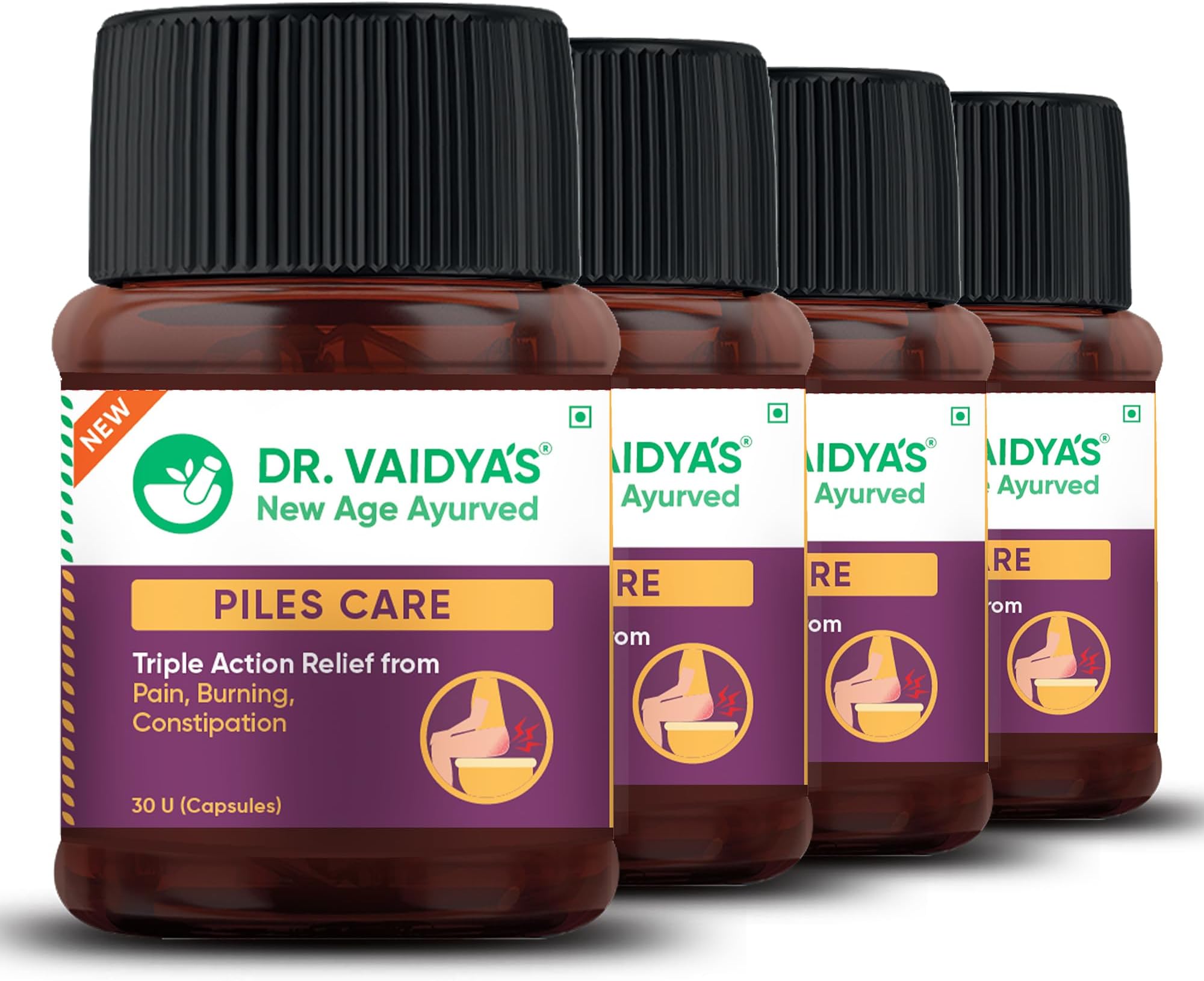 - Dr. Vaidya’s Piles Care Capsules | Ayurvedic Piles Medicine for Natural Relief from Hemorrhoids, Fissures & Fistula | Reduces Pain, Itching & Bleeding | With Nagkeshar | 30 Capsules, Pack of 4