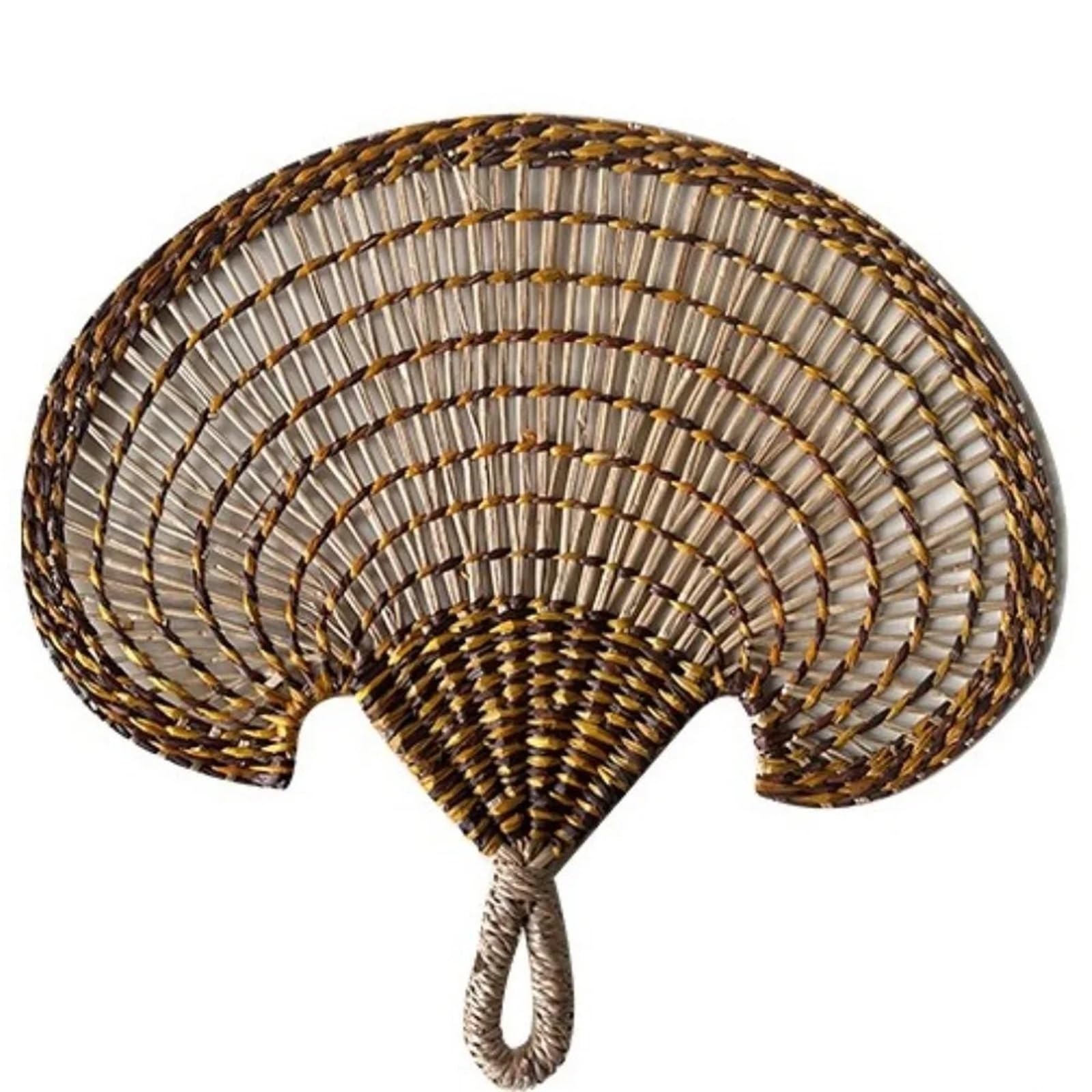 WJLYDM Portable Hand-Woven Handheld Fan Ancient Decorative Hand-operated Straw Cattail Room(Yellow)