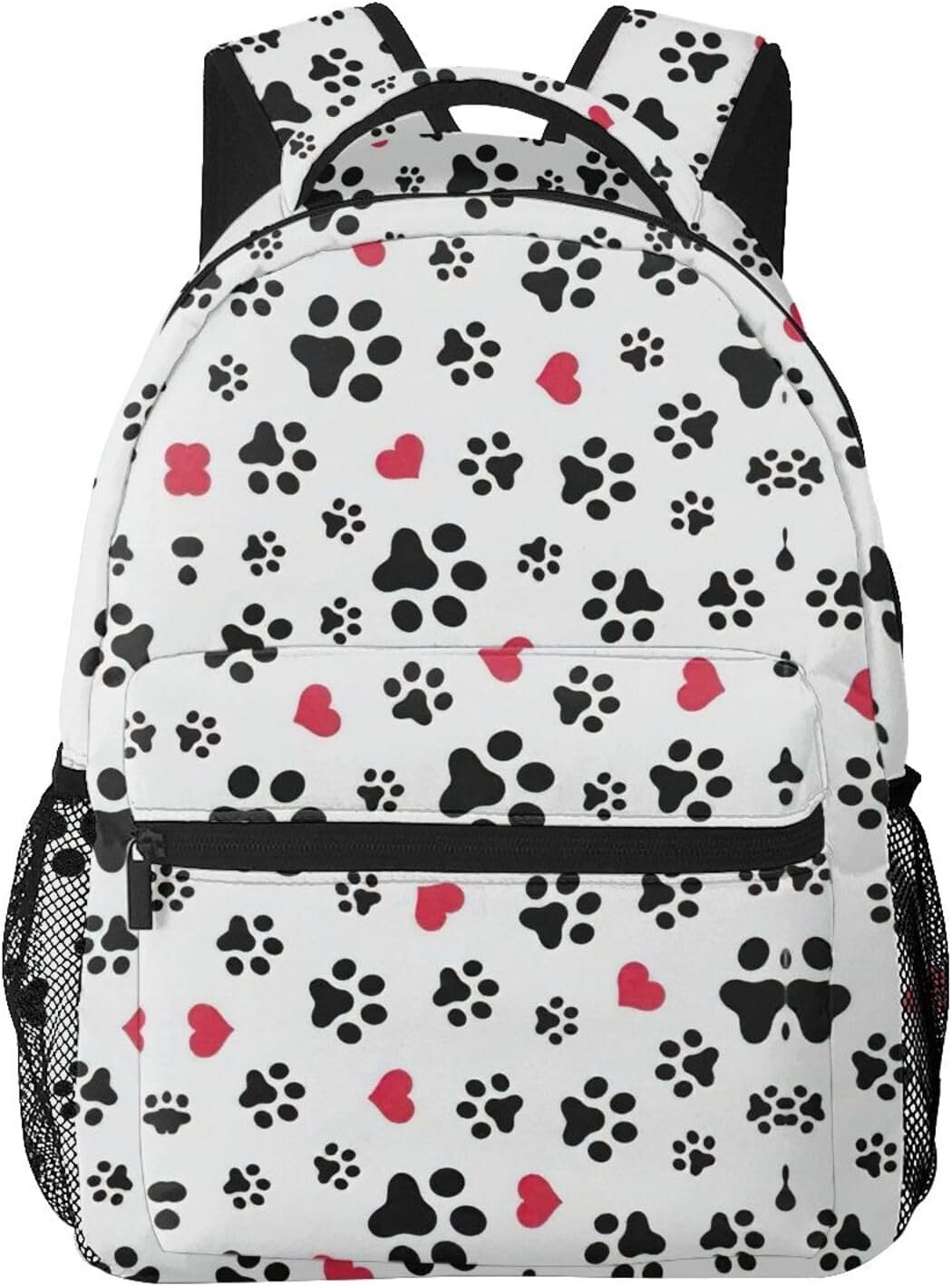Love Cat Paw Heart Puppy Foot Print Print Travel Canvas Laptop Backpack For Women Men Aesthetic Backpack Casual Daypack