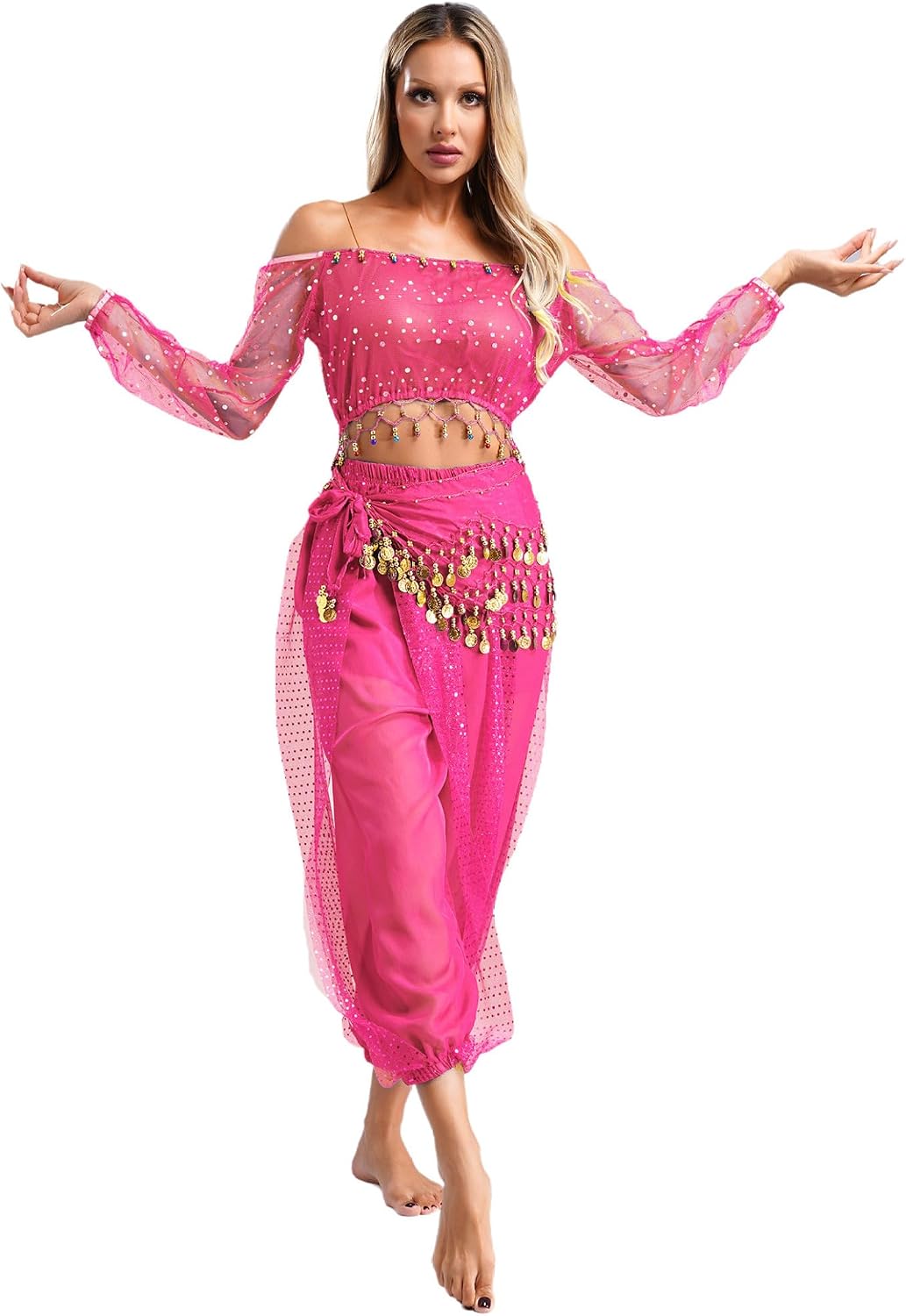 Women Belly Dance Costume Chiffon Pants Lantern Pants Harem Pants Tribal Belly Dance Pants