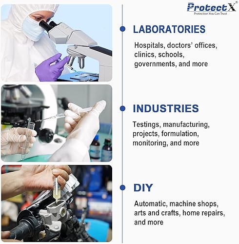 Miniatura 7 de ProtectX Jeringa de laboratorio desechable Luer Lock de 0.1 fl oz (sin aguja), sellada individualmente, dispensación suave y precisa para