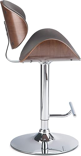 Miniatura 145 de SIMPLIHOME Marana - Taburete de bar giratorio ajustable – Silla tapizada de metal de 33 pulgadas de altura de asiento en piel sintética vegana