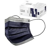 Vista 12 de CSD Colo - 30 máscaras faciales desechables moradas, 3 capas para adultos con cinta elástica para las orejas, clip para puente nasal, máscara