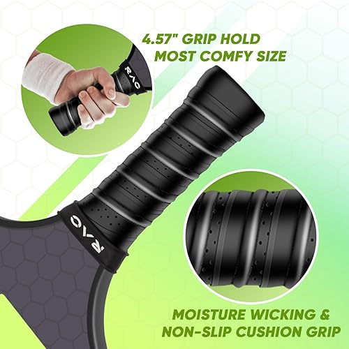 Miniatura 4 de Carbon Fiber Pickleball Paddles - Polymer Honeycomb Core Pickleball Paddles Set of 2, USAPA Approved Pickle Ball Rackets 2 Pack with Pickleball