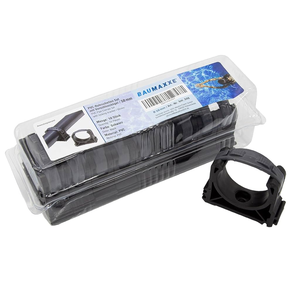 Clip Per Tubi In Plastica Nera - 50 Pezzi Da 16 Mm, Per Fissaggio Cavi E Tubi, Senza Filettatura - Foto 9