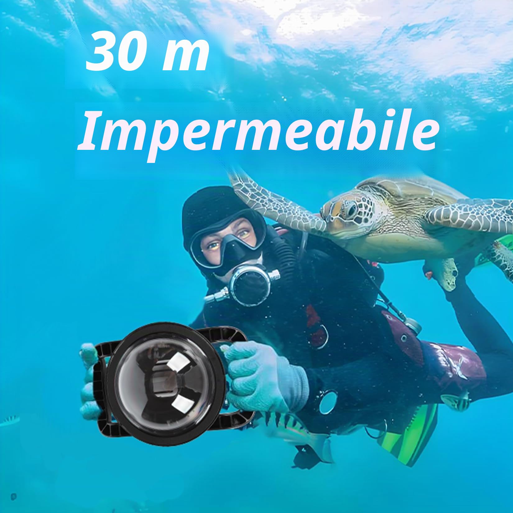 SHOOT Dome Port Custodia Impermeabile per Insta360 Ace Pro 2, Custodia Subacquea Resistente all'acqua 30M/98FT con Doppia Impugnatura per la Videocamera d'azione Insta360 Ace Pro 2