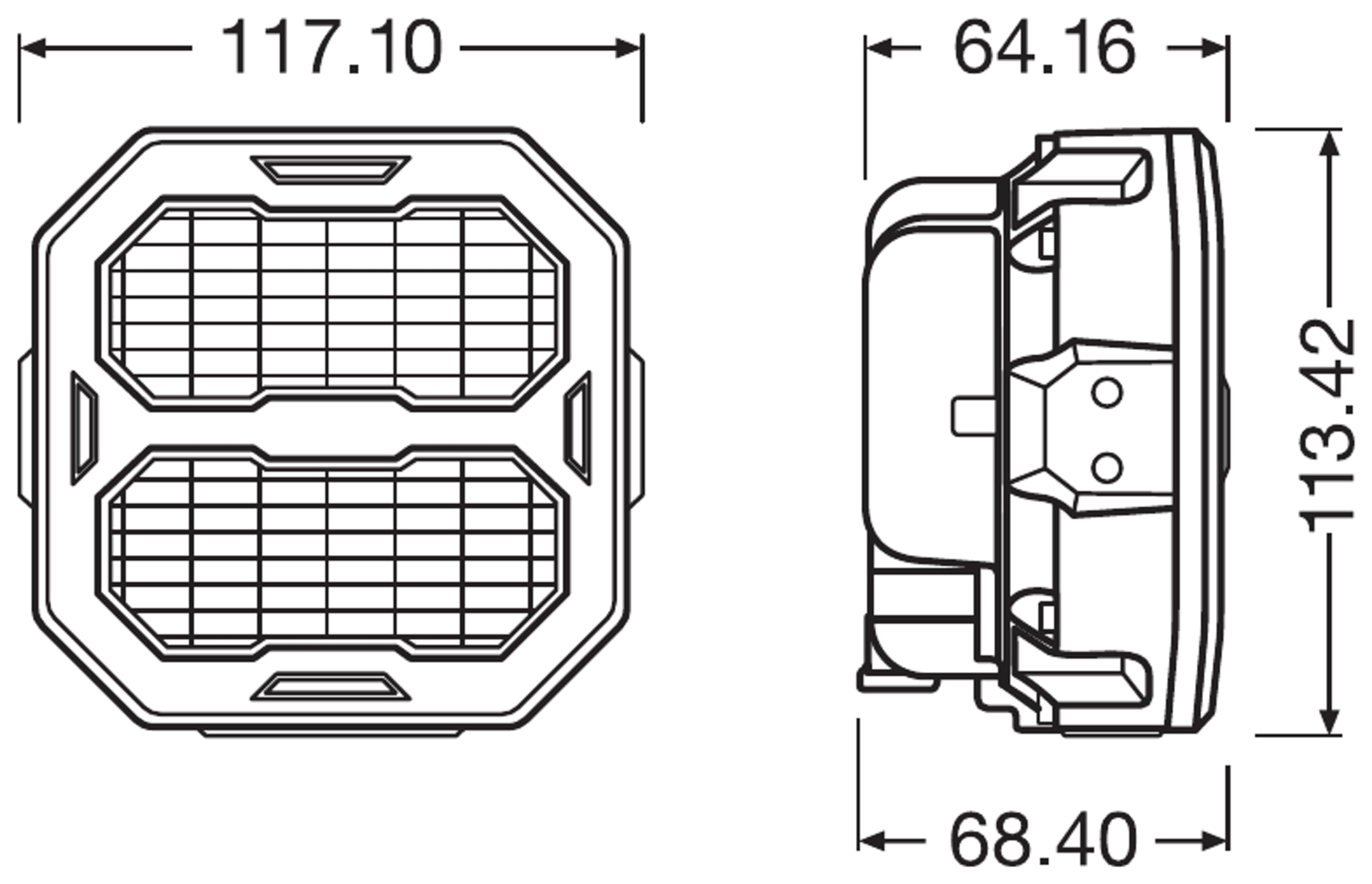 OSRAM LEDriving Cube PX4500 Flood, LEDPWL 109-FL, OFF ROAD, Lampy robocze LED, 4500 lumenów, pudełko składane (1 lampa)