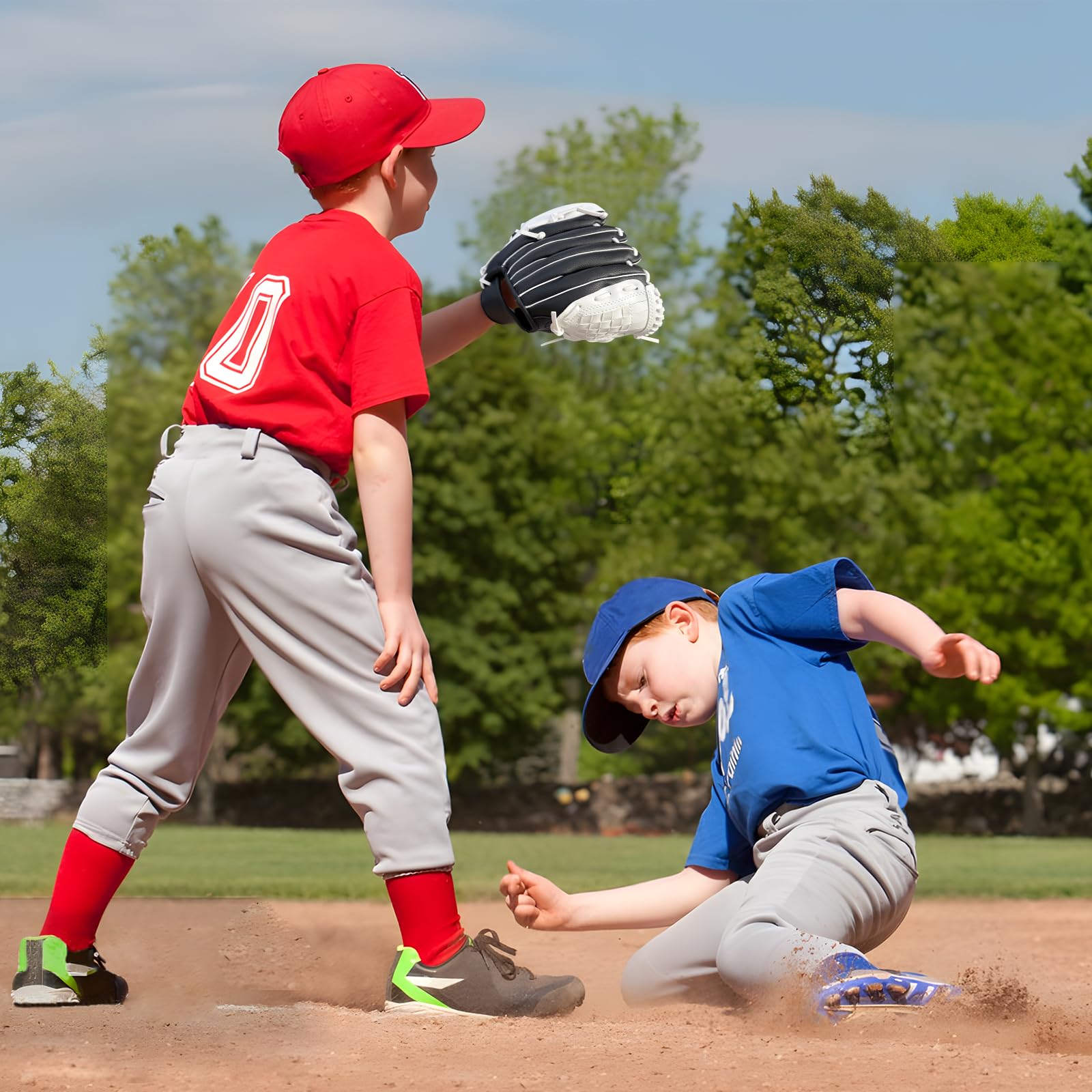 Guante de béisbol, guante de béisbol y sóftbol con pelota para niños, jóvenes y adultos, entrenamiento y principiantes, lanzamiento de mano derecha, guante de mano izquierda
