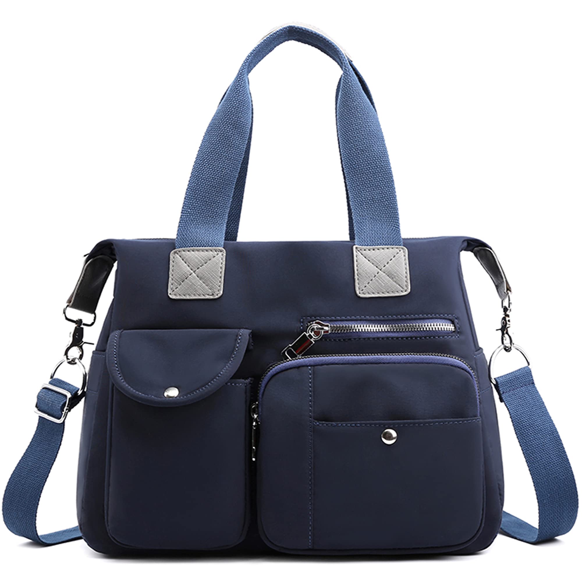 Borsa Donna Grande, Borsa a Spalla e Tracolla Multitasche Impermeabile, Shopper Leggera per Lavoro, Viaggio, Shopping e Uso Quotidiano Blu