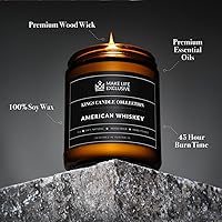 Vista 3 de Velas perfumadas para hombres Aroma de whisky Mecha de madera, larga duración, aromas masculinos Vela en tarro de soja natural para el hogar