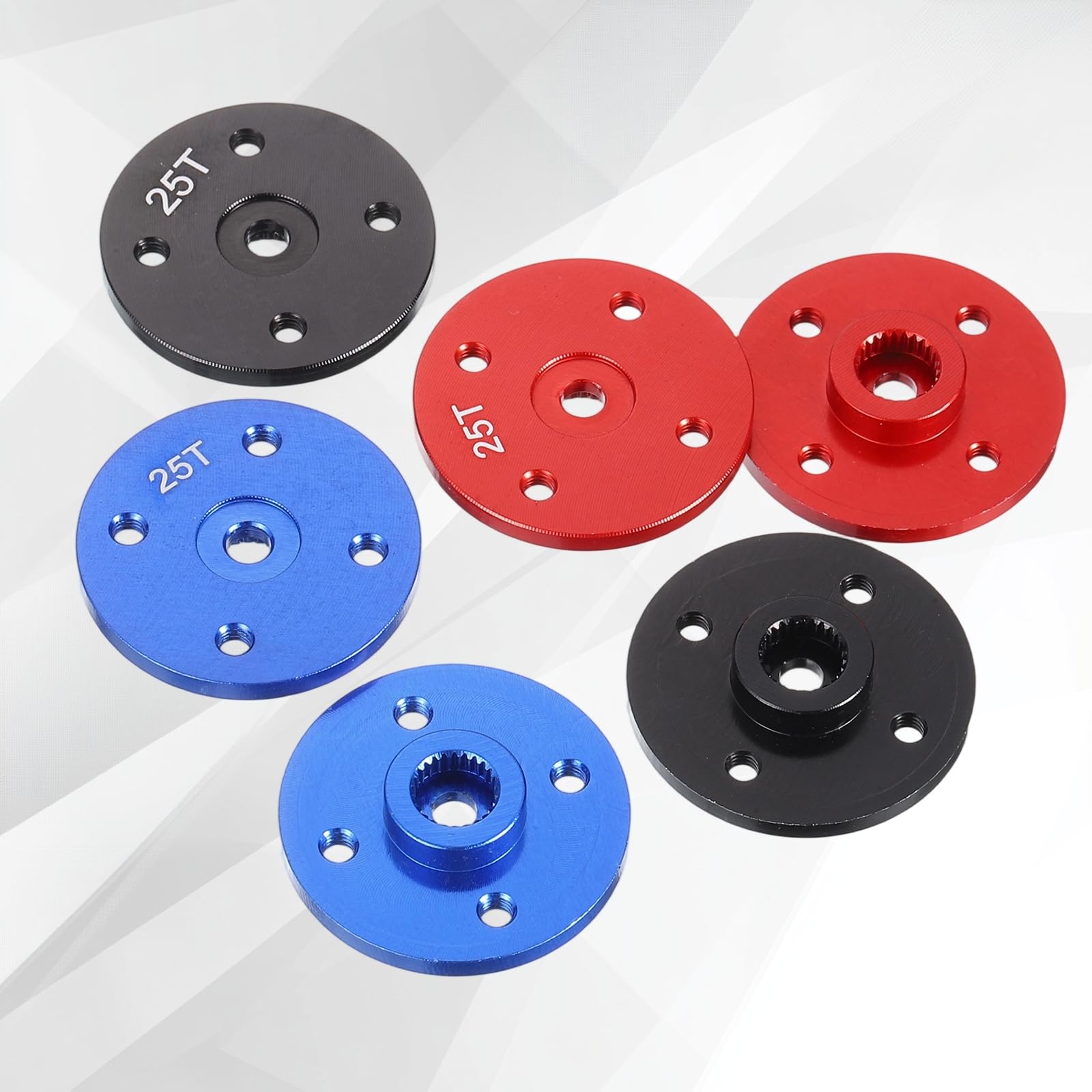 sourcing map Lot de 5 bras de klaxon de servo ronds 25T, bras de robot en métal et aluminium pour modèle RC de voiture, robot, bateau, avion (bleu)