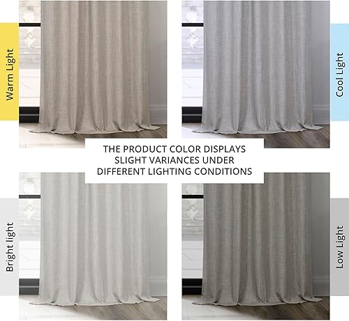 Miniatura 4 de HPD Half Price Drapes - Cortinas de lino sintético texturizado para oscurecer la habitación, dormitorio, sala de estar, 1 panel de 50 pulg de ancho