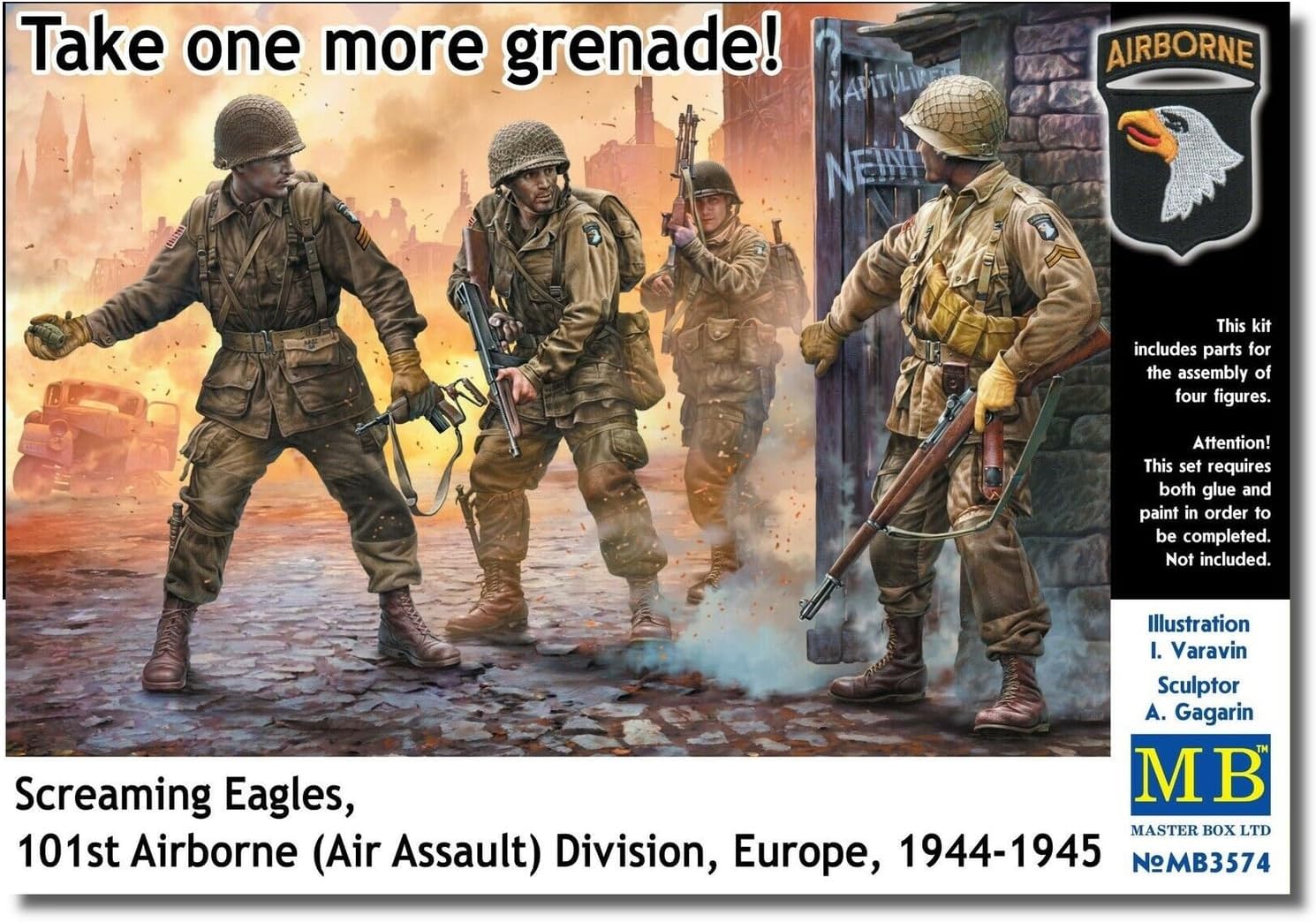Master Box MB35074 1/35 America 101 Airborne Division Enemy Scene 4 Pieces Plastic Model