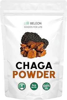Chaga Mushrooms Powder 8 oz - Natural Antioxidants Supplement for Beverages, Baking, Tea, Coffee