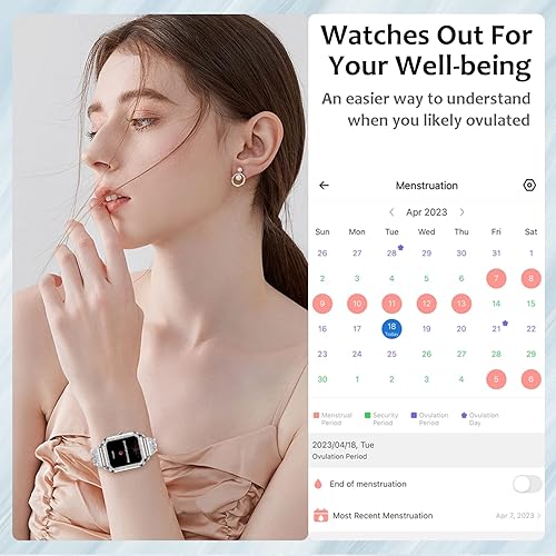 Miniatura 4 de Efolen Relojes inteligentes para mujeres con diamantes (responderhacer llamada), reloj inteligente Bluetooth de 1.57" para teléfonos Android iOS,
