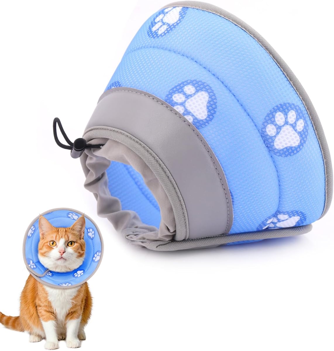 Toptakeit Cat Cone Collar Soft Elizabethan Collar for Surgery Recovery - Adjustable for Small and Large Cats Kittens to Stop Licking