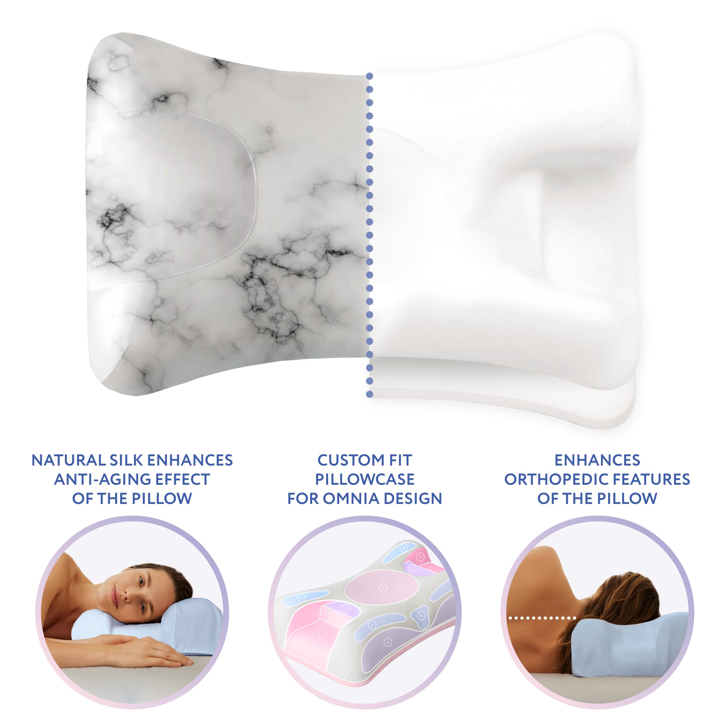 未使用品　Sleep & Glow OMNIA ピロー 枕&シルクカバーセット Amazon.co.jp: Sleep & Glow Omnia 天然シルクピローケース 髪と肌用